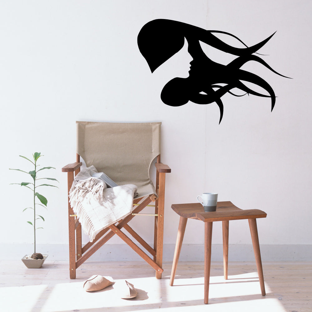 Windswept girl | Wall decal - Adnil Creations