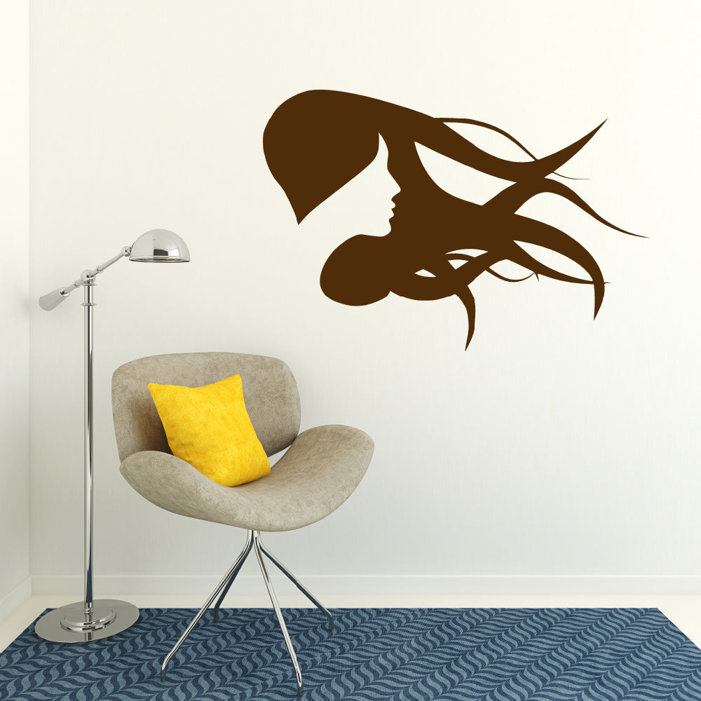 Windswept girl | Wall decal - Adnil Creations
