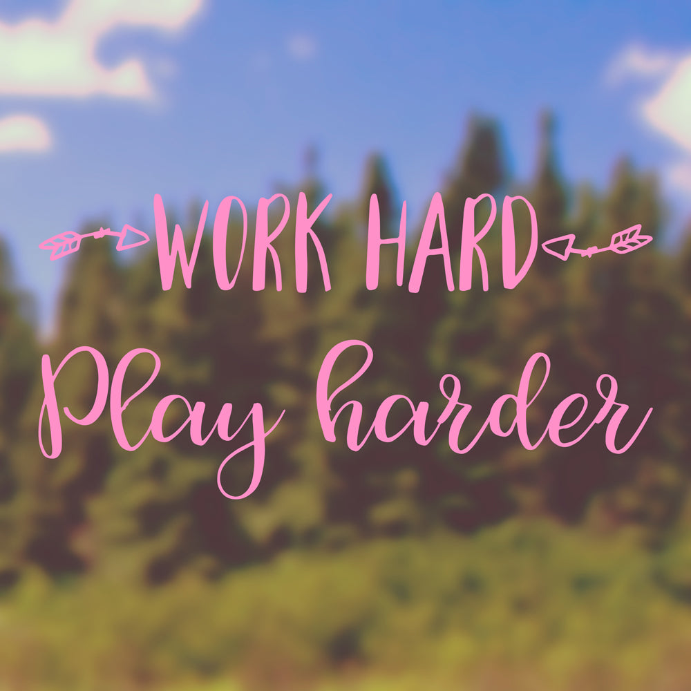 Work hard, play harder | Bumper sticker - Adnil Creations