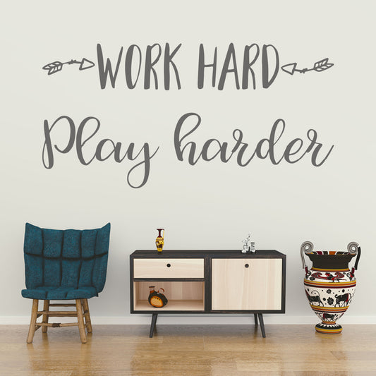 Work hard play harder | Wall quote - Adnil Creations