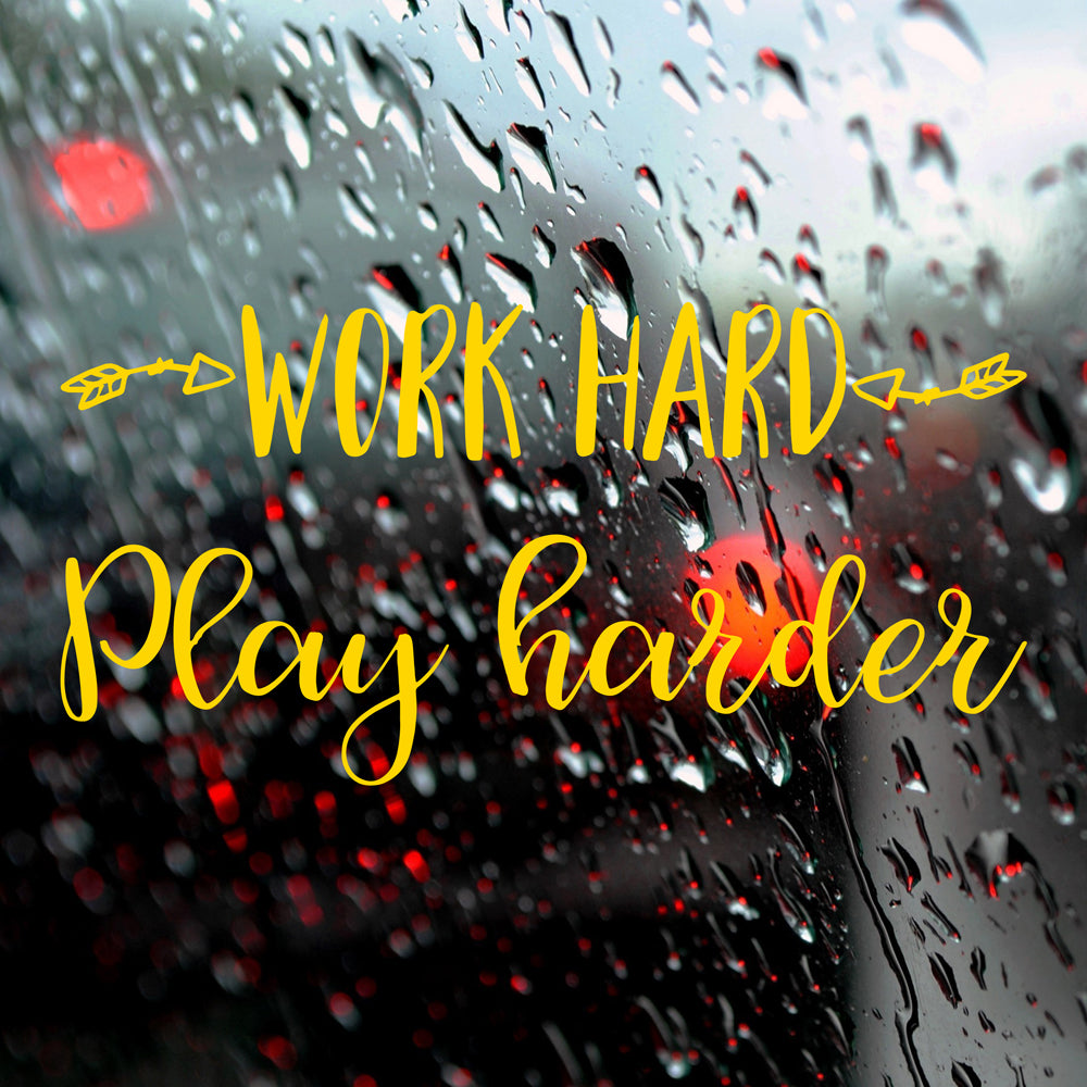 Work hard, play harder | Bumper sticker - Adnil Creations