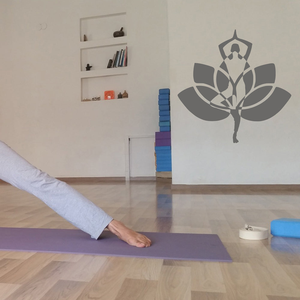 Yoga pose with lotus | Wall decal - Adnil Creations