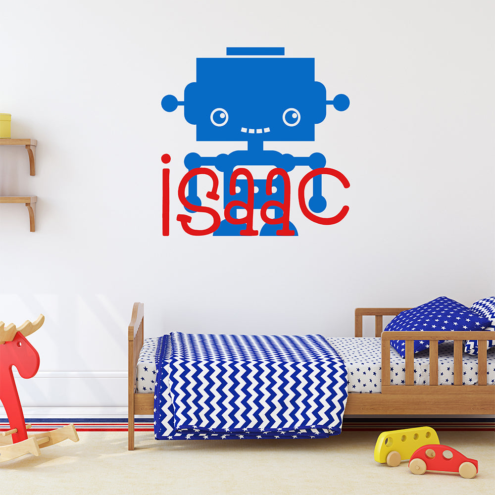 Robot with name | Monogram decal - Adnil Creations