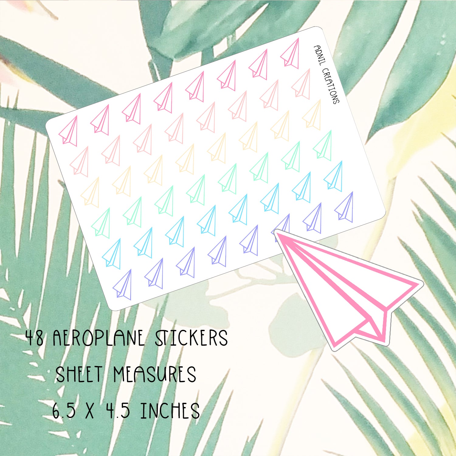 Paper aeroplanes | Planner stickers - Adnil Creations
