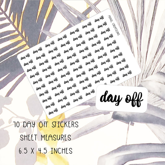 Day off mono | Planner stickers - Adnil Creations