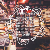Fun opening hours | Shop window decal - Adnil Creations