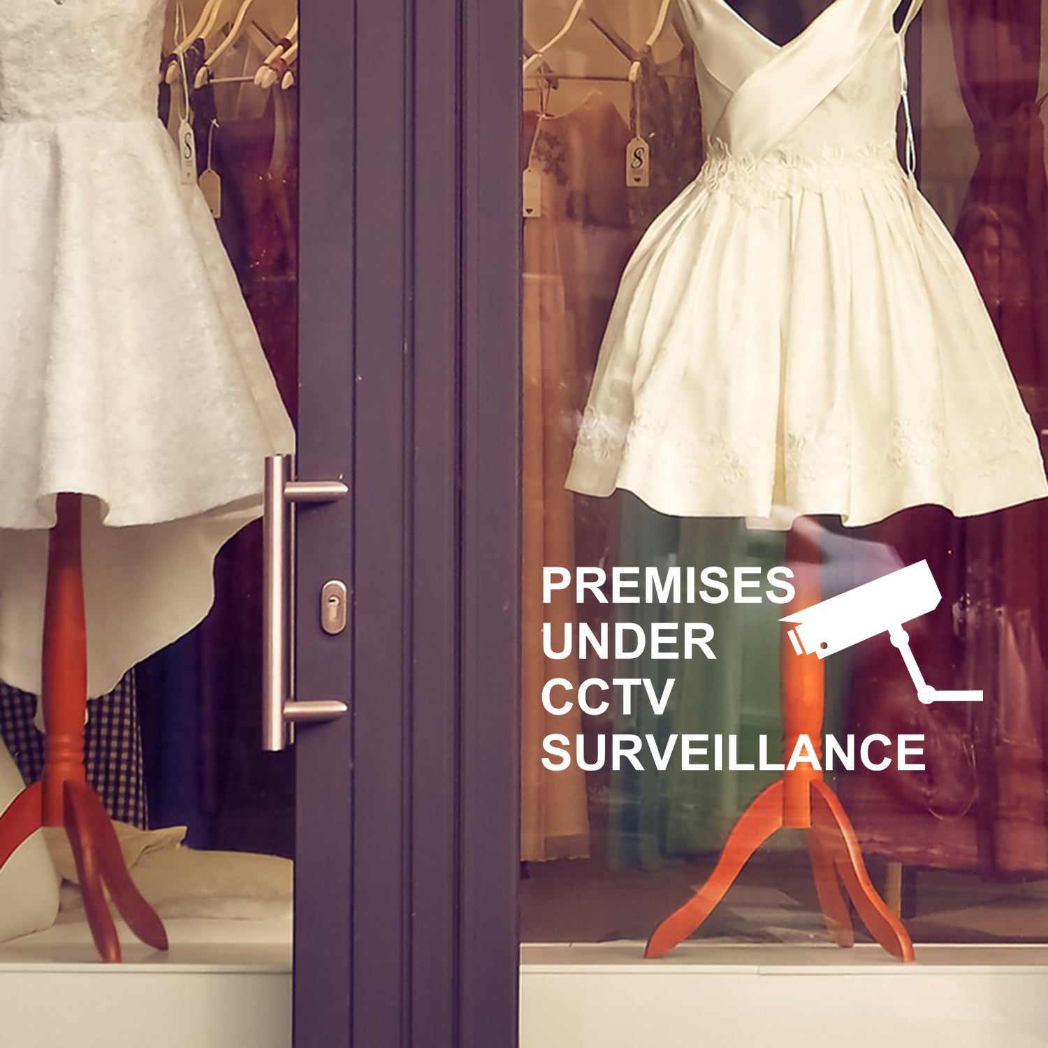 CCTV | Premises under surveillance | Shop window decal - Adnil Creations