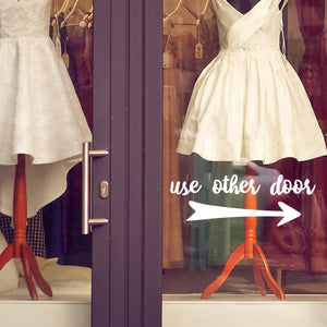 Use other door | Shop window decal - Adnil Creations