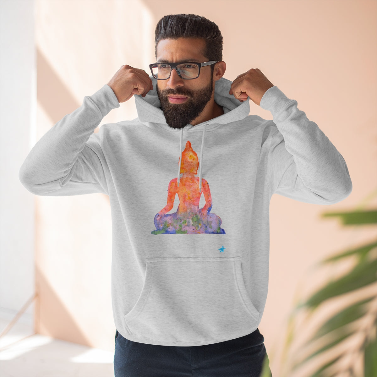 Watercolour Buddha Yoga Hoodie | Unisex Premium Pullover Hoodie