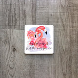 "You're perfect just the way you are" with flamingos | Ceramic mug - Adnil Creations