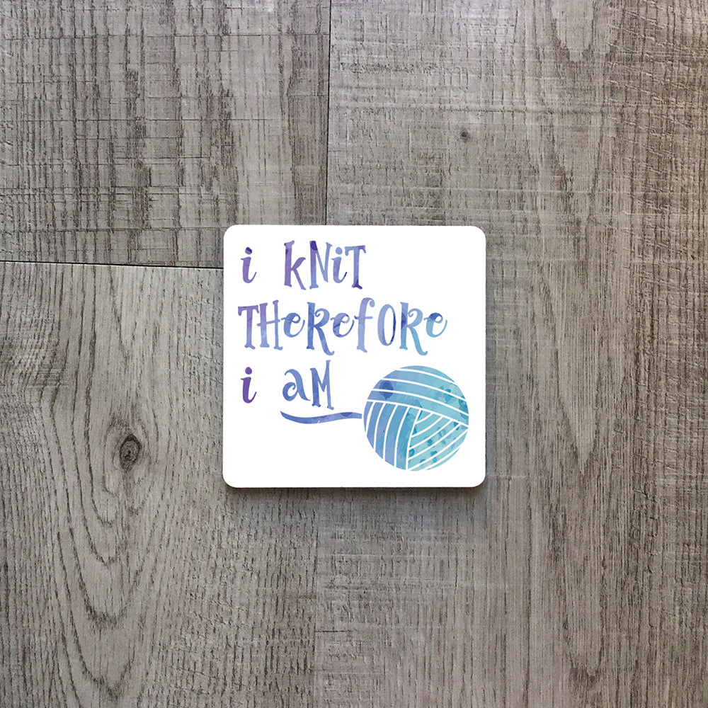 I knit therefore I am | Enamel mug - Adnil Creations