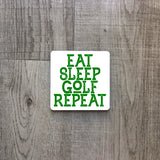 Eat sleep golf repeat | Enamel mug - Adnil Creations
