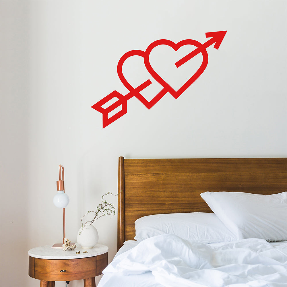Love hearts with arrow | Wall decal - Adnil Creations