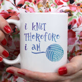 I knit therefore I am | Ceramic mug - Adnil Creations