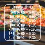 Traditional opening hours | Shop window decal - Adnil Creations