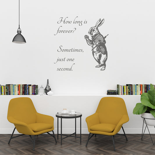White rabbit - How long is forever? | Wall decal-Wall art-Adnil Creations