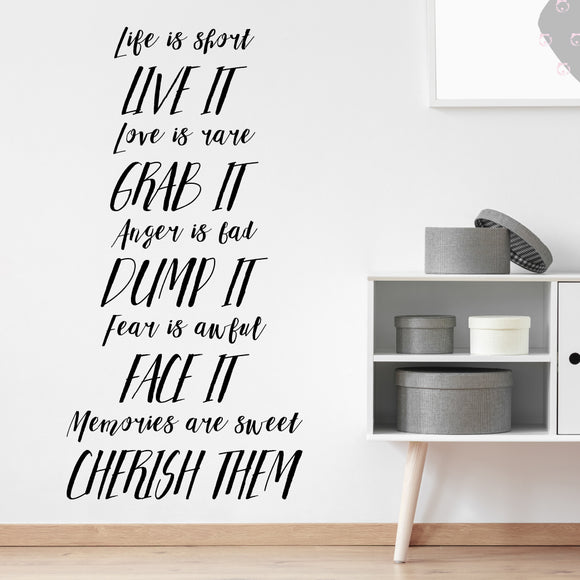 Life is short live it | Wall quote - Adnil Creations
