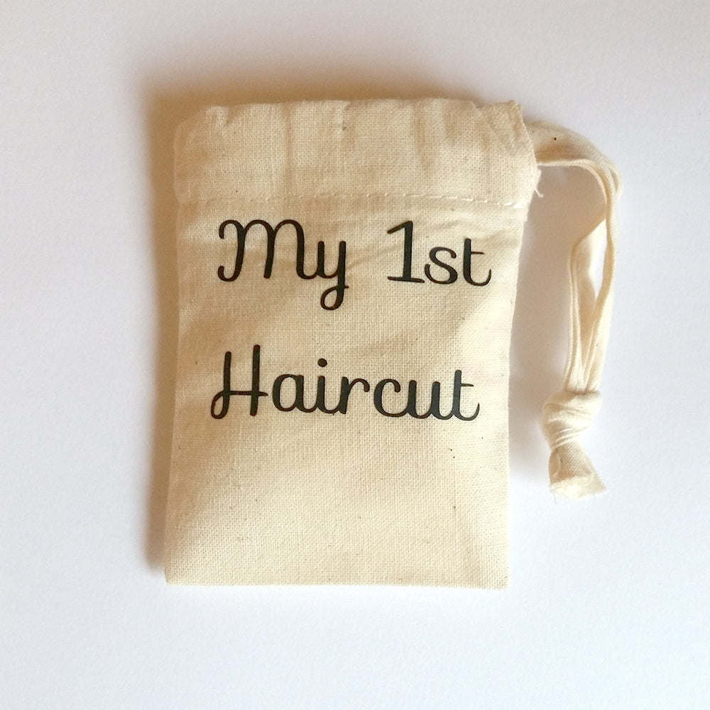 My first haircut bag | Small cotton drawstring bag - Adnil Creations