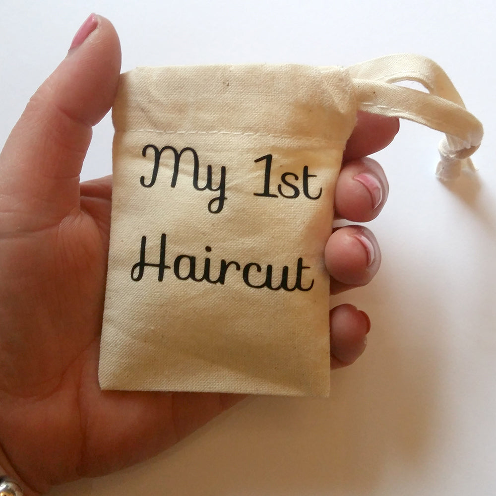 My first haircut bag | Small cotton drawstring bag - Adnil Creations
