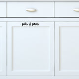Pots & pans | Cupboard decal - Adnil Creations