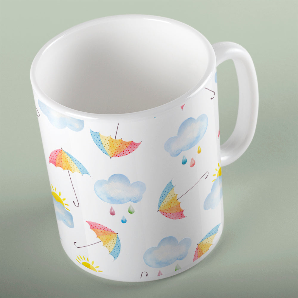 Rainclouds and umbrellas | Ceramic mug - Adnil Creations