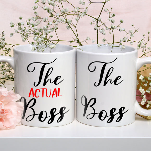 The actual boss | Pair of ceramic mugs - Adnil Creations