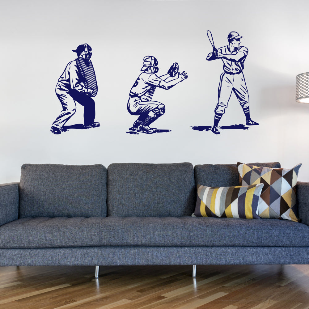 Vintage baseball players | Wall decal - Adnil Creations