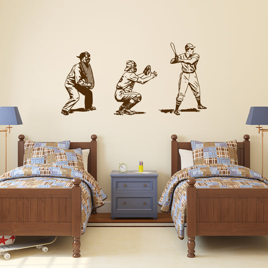 Vintage baseball players | Wall decal - Adnil Creations